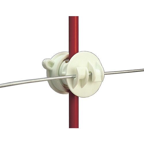 Rod Post Screw-on Claw Insulator – White
